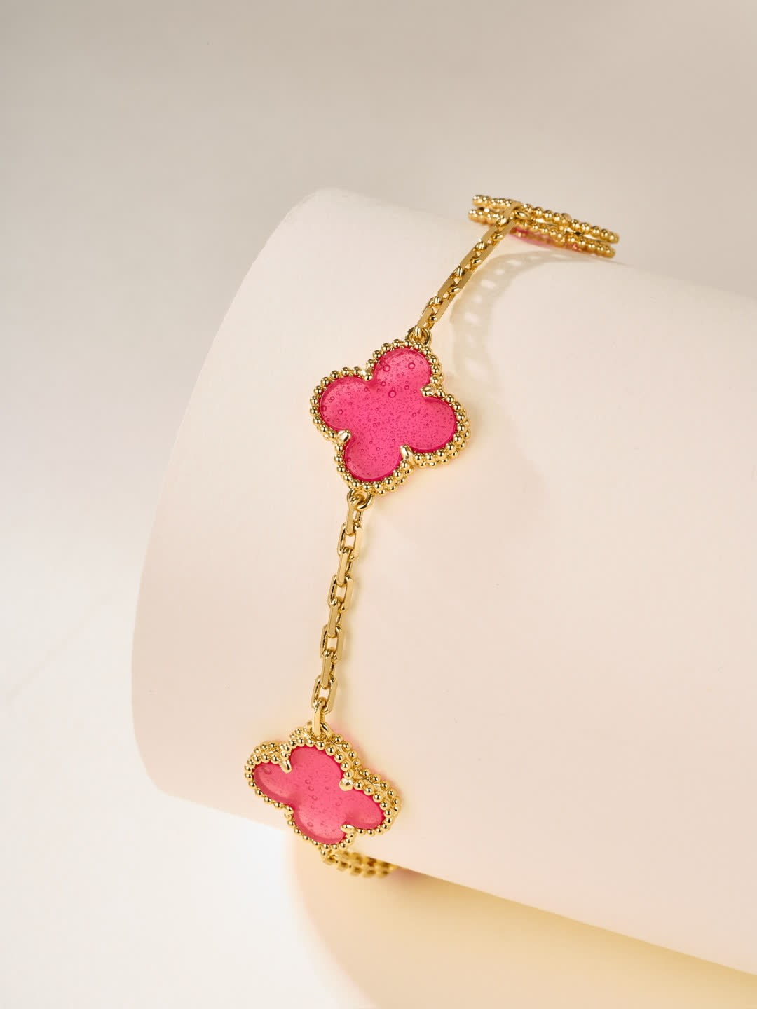 Van Cleef & Arpels Magic Alhambra Pink Enamel Bracelet